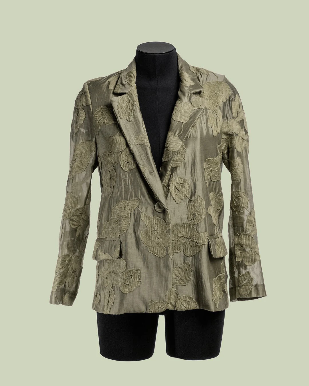 Giacca Jacquard con Applicazioni Floreali in Rilievo – ECO