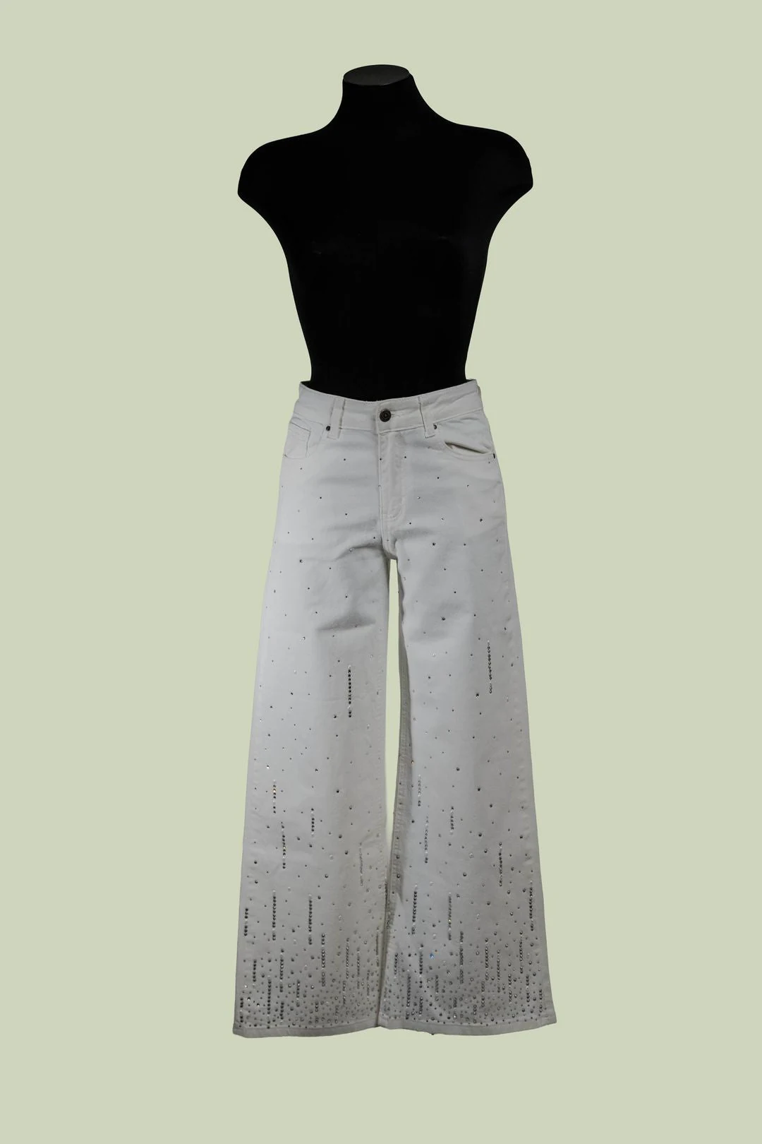 Jeans a Zampa con Cascata di Strass – Mimi-Muà