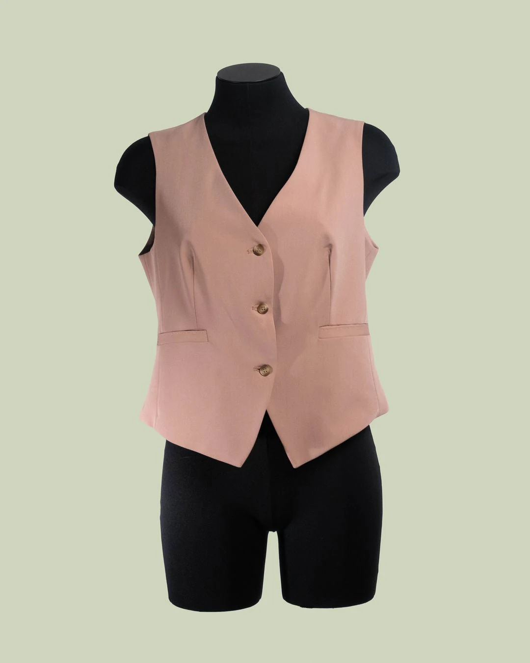 Gilet Sartoriale con Quattro Bottoni in Rosa Antico – ECO