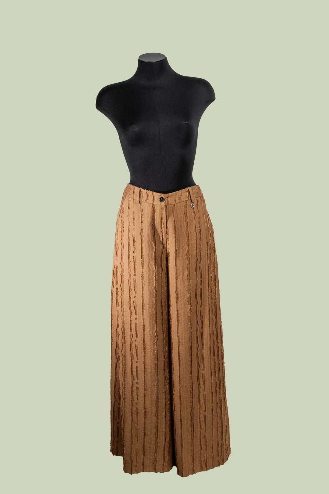 Pantalone Largo in Jacquard Cupro con Piega Segnata – ECO